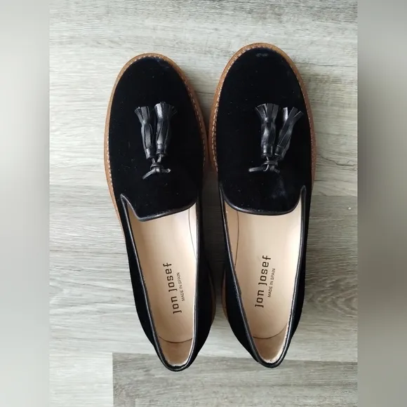 Jon Josef Black Tassel Loafers 7