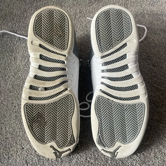 Jordan 12 Gray and White High-Top Sneakers