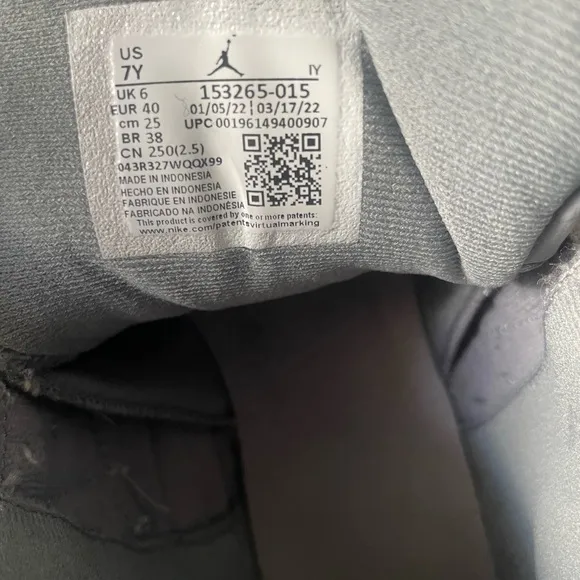 Jordan 12 Gray and White High-Top Sneakers