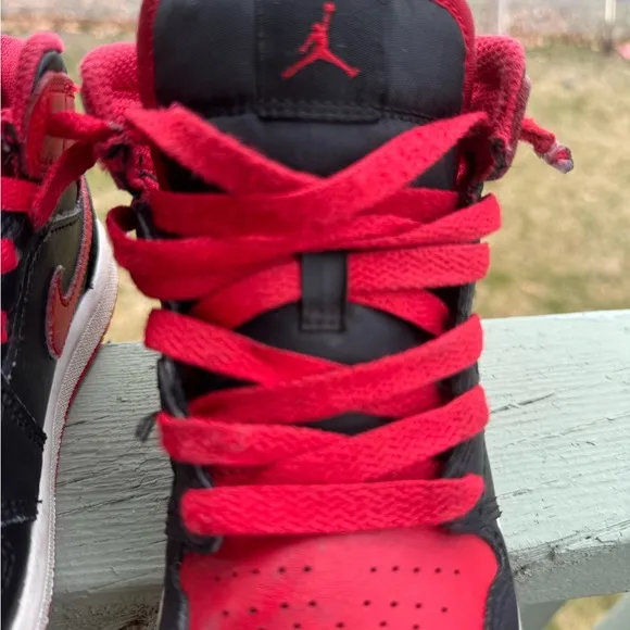 Jordan Black and Red High-Top Sneakers