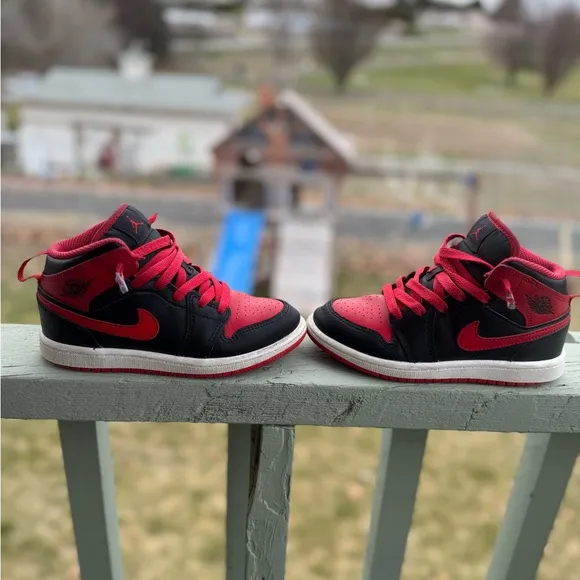 Jordan Black and Red High-Top Sneakers