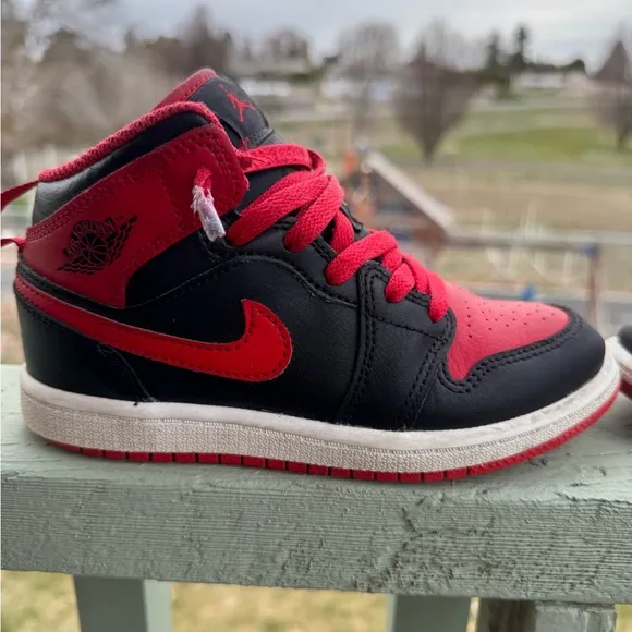 Jordan Black and Red High-Top Sneakers