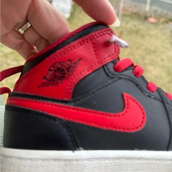 Jordan Black and Red High-Top Sneakers