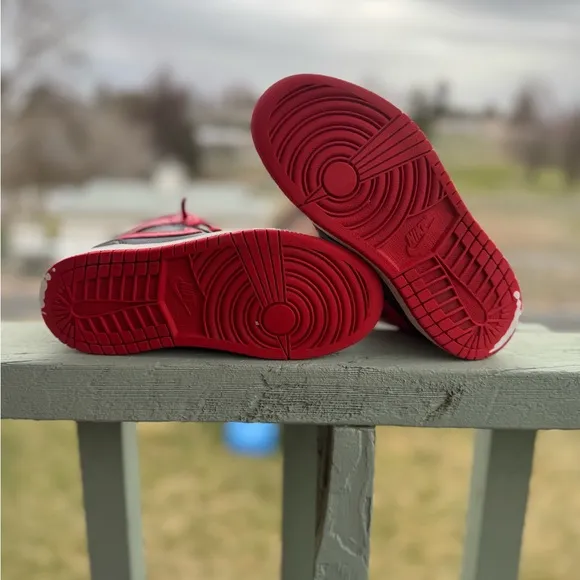 Jordan Black and Red High-Top Sneakers