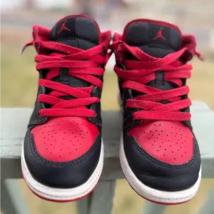 Jordan Black and Red High-Top Sneakers