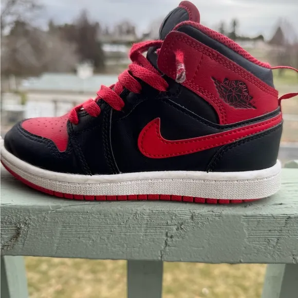 Jordan Black and Red High-Top Sneakers