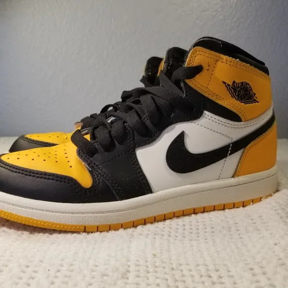 Jordan Black and Yellow High-Top Sneakers