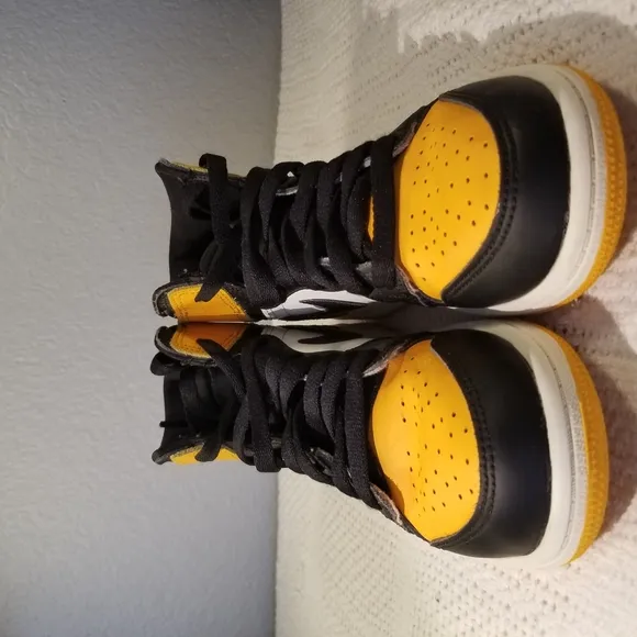 Jordan Black and Yellow High-Top Sneakers