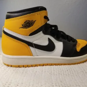 Jordan Black and Yellow High-Top Sneakers