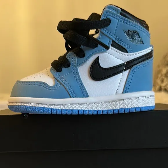 Jordan Blue and White High-Top Sneakers