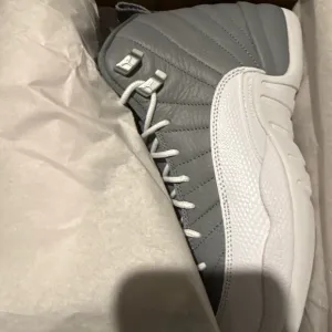 Jordan Gray and White High-Top Sneakers