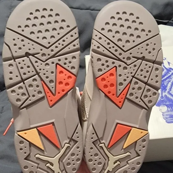 Jordan Orange and Cream Sneakers with Sporty Design