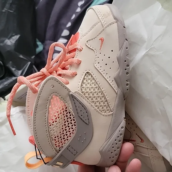 Jordan Orange and Cream Sneakers with Sporty Design