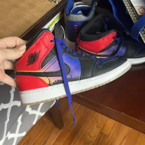 Jordan Red Purple High Top Sneakers