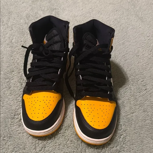 Jordan Yellow and Black High-Top Sneakers