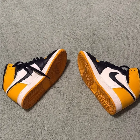 Jordan Yellow and Black High-Top Sneakers
