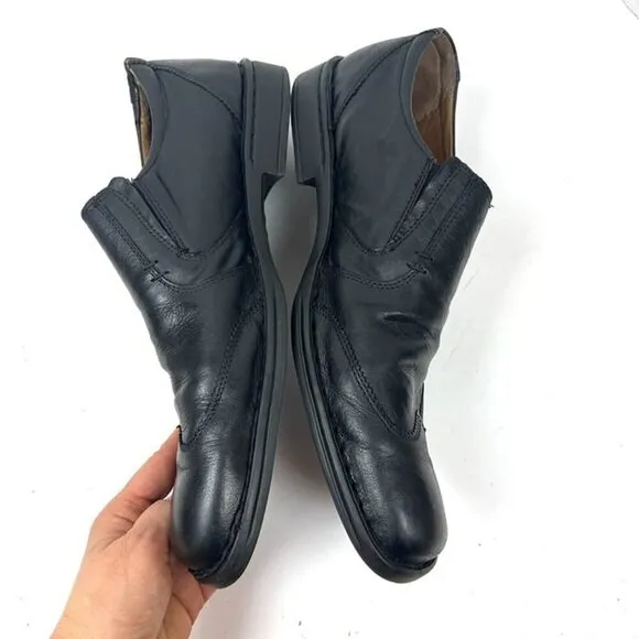 Josef Seibel Douglas Loafers Slip On Men Sz 13 EU 46 Black Leather Dress Shoes