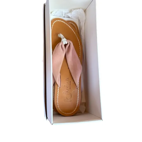 k. jacques st. tropez neutral colored flat saba sandals size 40