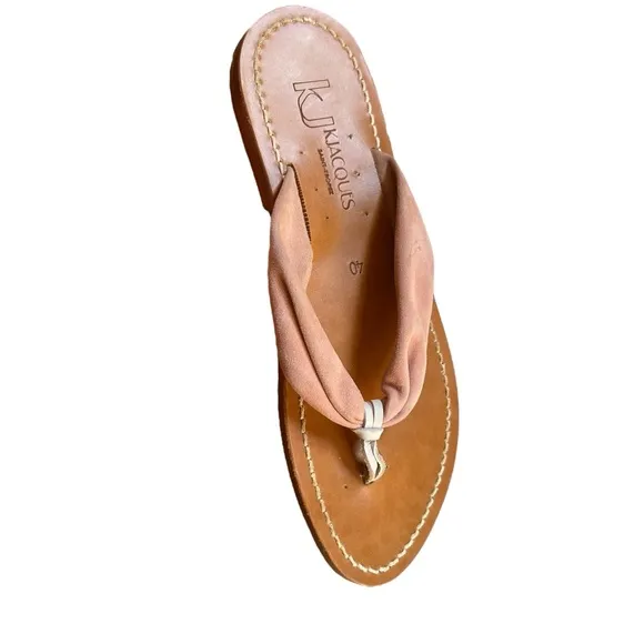 k. jacques st. tropez neutral colored flat saba sandals size 40
