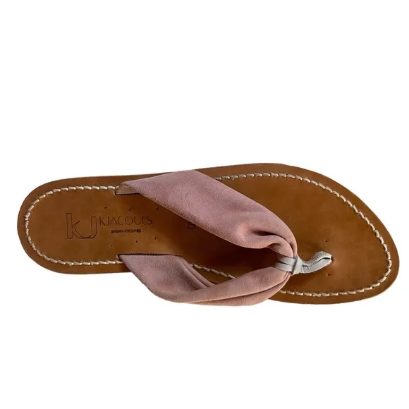 k. jacques st. tropez neutral colored flat saba sandals size 40
