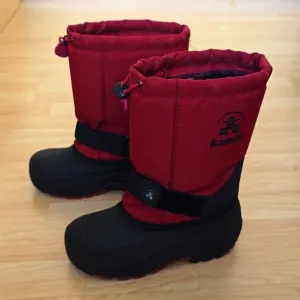 Kamik Red and Black Snow Boots Insulated Waterproof Size 3