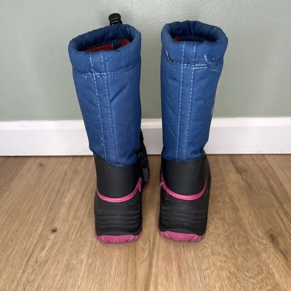 Kamik Rocket Girls 6 Snow Boots Black Blue Pink Waterproof Insulated Winter