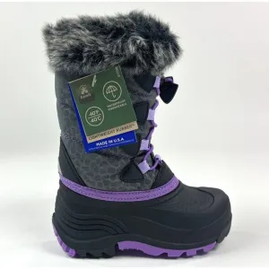 Kamik Snow Gyspy 3 Toddler Purple Gray Animal Print Waterproof Winter Snow Boots