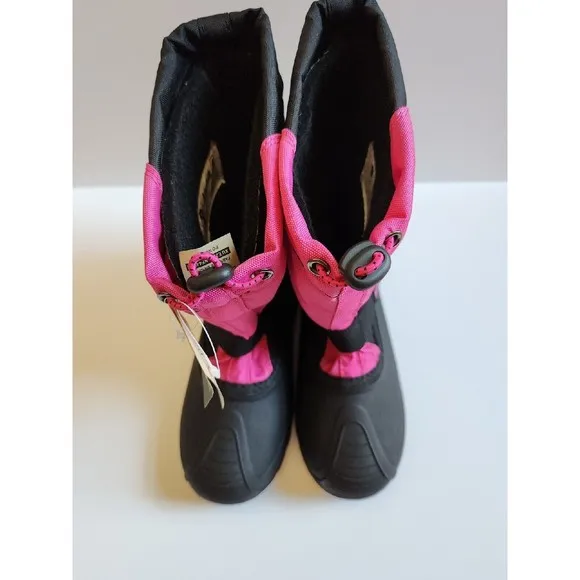 KAMIK Snowfox Snow Boots Kids Youth Girls 2 Pink Black NEW