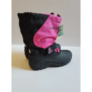 KAMIK Snowfox Snow Boots Kids Youth Girls 2 Pink Black NEW