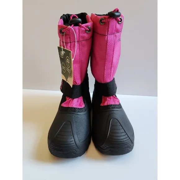 KAMIK Snowfox Snow Boots Kids Youth Girls 2 Pink Black NEW