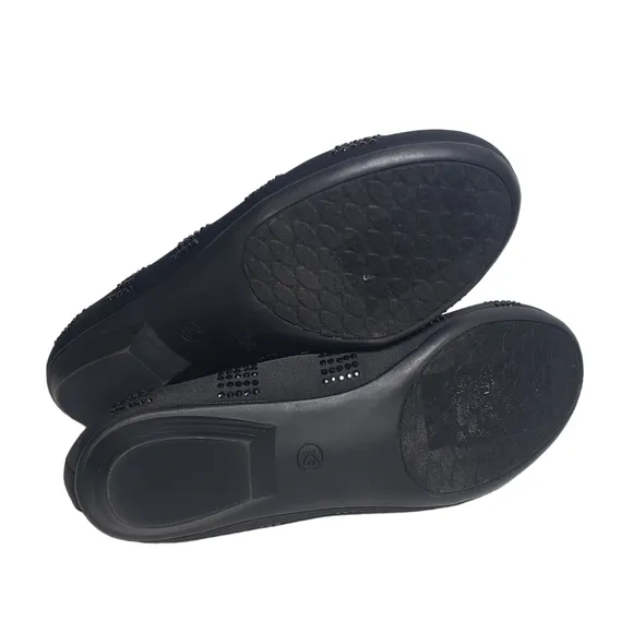 Karen Scott Ralleigh Black Rhinestone Fabric Ballet Flats Sz 6M