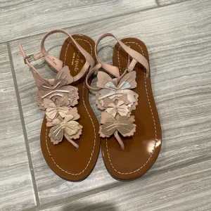 Kate Spade Celo floral butterfly sandal pale pink nappa metallic NIB
