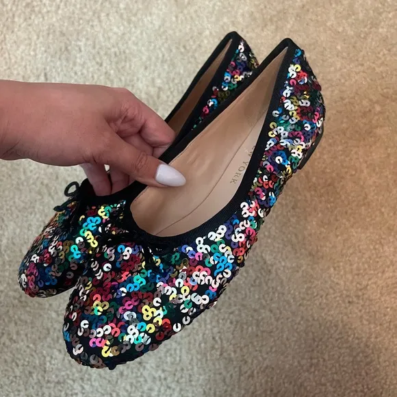 Kate Spade Honey Rainbow Sequin Ballet Flats Size 8.5