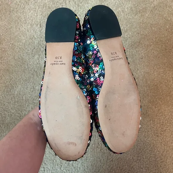 Kate Spade Honey Rainbow Sequin Ballet Flats Size 8.5