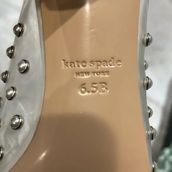 Kate Spade Honor Slip On Embellished Flats in Ivory Size 6.5 New w/Dust Bag $298
