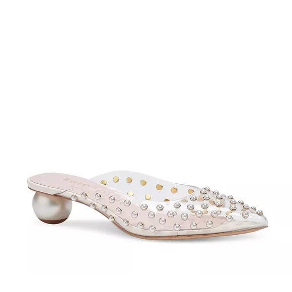 Kate Spade Honor Slip On Embellished Flats in Ivory Size 6.5 New w/Dust Bag $298