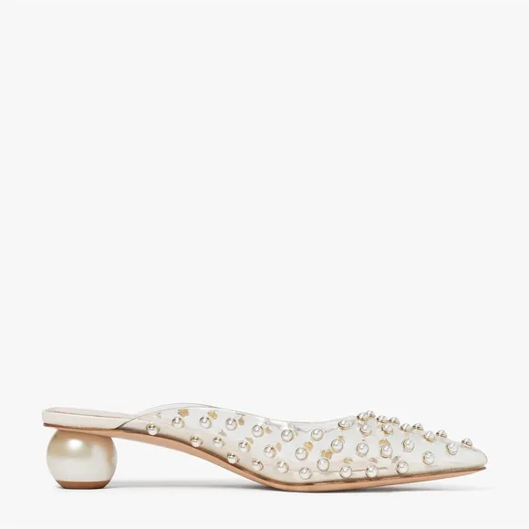 Kate Spade Honor Slip On Embellished Flats in Ivory Size 6.5 New w/Dust Bag $298