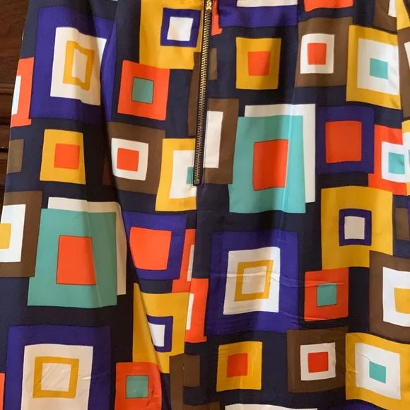 Kate Spade Mod Pattern Silk Skirt, Sz 6