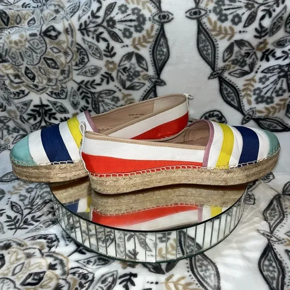 Kate Spade New York ‘Leena’ Rainbow Leather Espadrilles Sz 10.