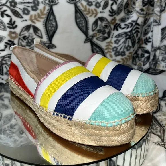 Kate Spade New York ‘Leena’ Rainbow Leather Espadrilles Sz 10.