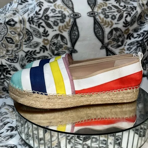 Kate Spade New York ‘Leena’ Rainbow Leather Espadrilles Sz 10.