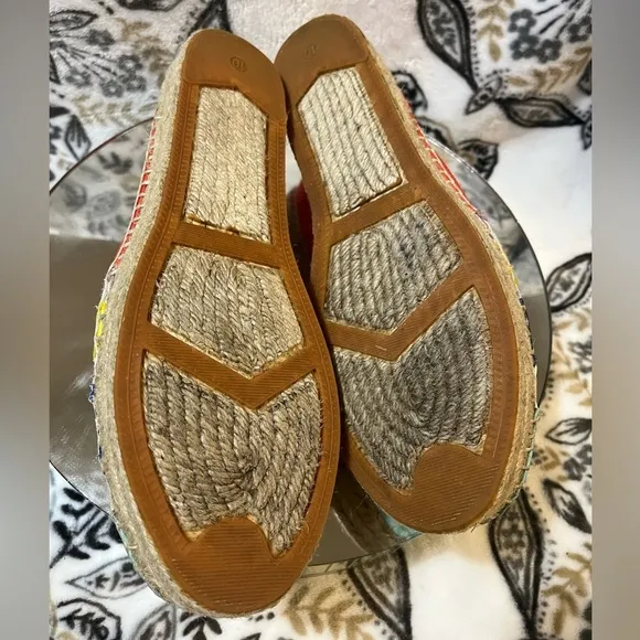 Kate Spade New York ‘Leena’ Rainbow Leather Espadrilles Sz 10.
