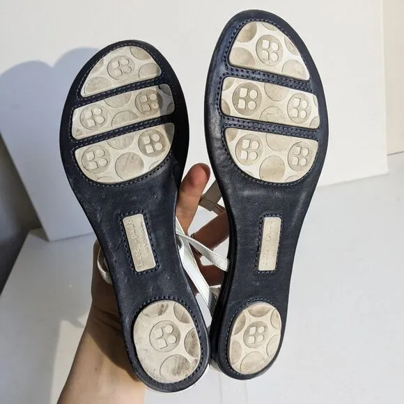Kate Spade New York White Leather Tstrap Tong Strappy Sandals Women's Size 8
