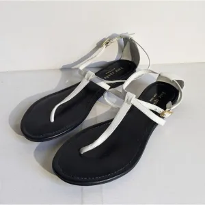 Kate Spade New York White Leather Tstrap Tong Strappy Sandals Women's Size 8