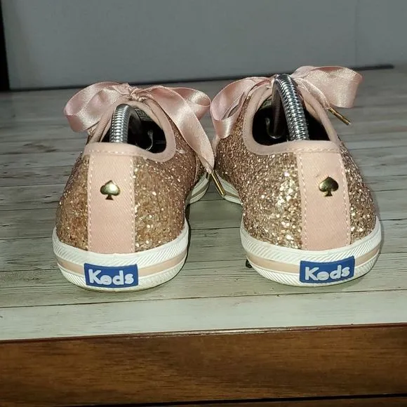 Keds x Kate Spade Rose Gold Pink Glitter Sneakers Super Cute Size‎ 6