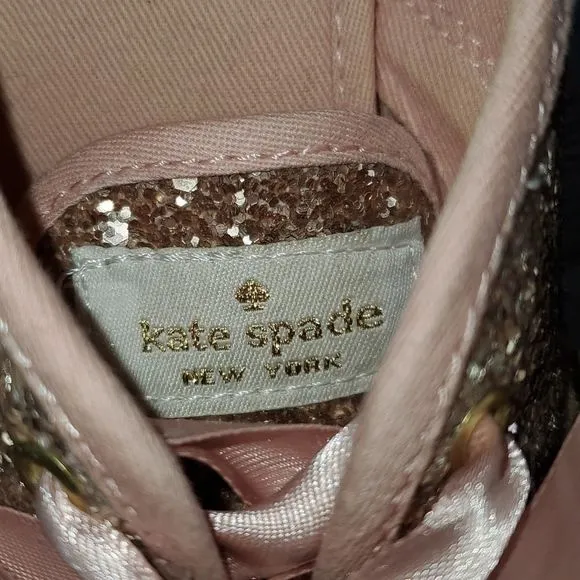 Keds x Kate Spade Rose Gold Pink Glitter Sneakers Super Cute Size‎ 6