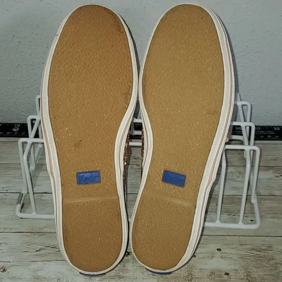 Keds x Kate Spade Rose Gold Pink Glitter Sneakers Super Cute Size‎ 6