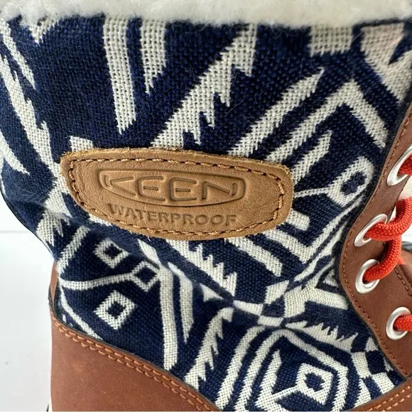 Keen Elsa Ankle Boots 6.5 Geometric Aztec Waterproof Insulated Bootie