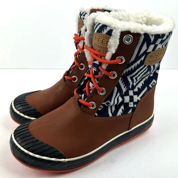 Keen Elsa Ankle Boots 6.5 Geometric Aztec Waterproof Insulated Bootie