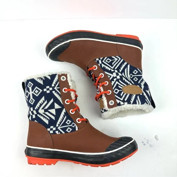 Keen Elsa Ankle Boots 6.5 Geometric Aztec Waterproof Insulated Bootie